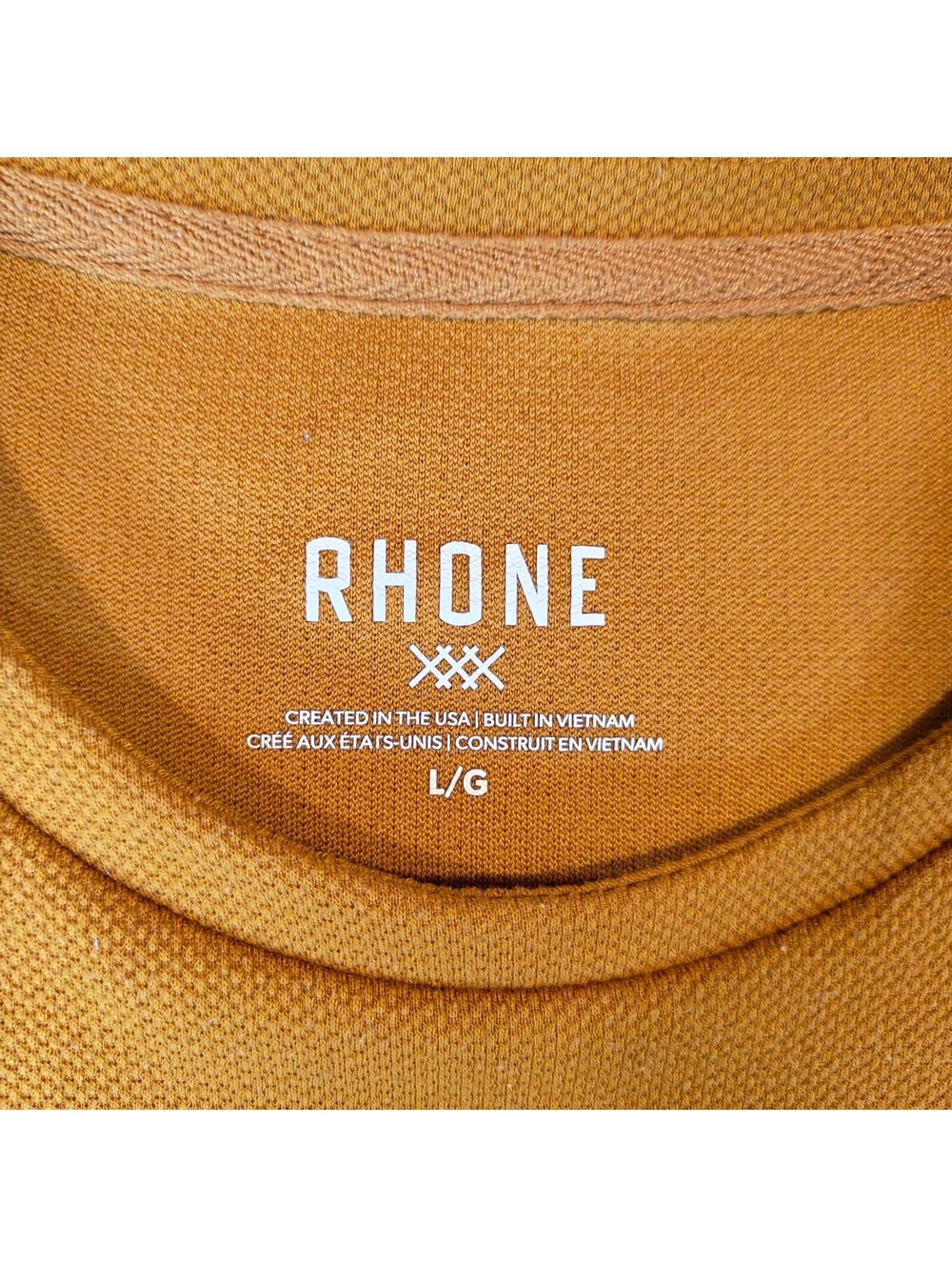 Rhone Men's Orange Navy Blue Colorblock Long Sleeve Athletic Crewneck Size L
